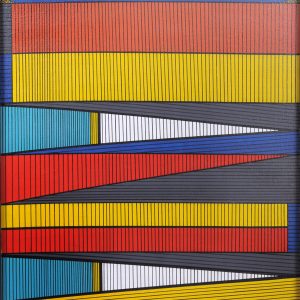 thumbnail of Ollantay by Ecuadorian artist Victor Hugo Cevallos. medium: acrylic on canvas. Dimensions: 23.6 x 32 inches. date: 1978