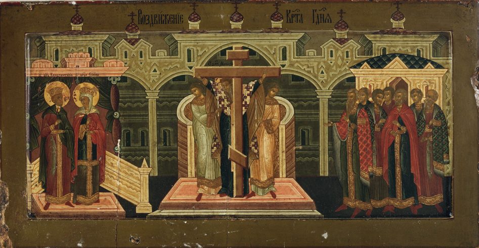 Raising of the Holy Cross. artist: unknown. medium: Egg Tempera on Wood. date: unknown