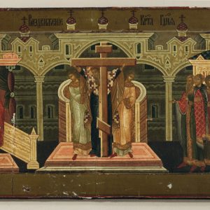 thumbnail of Raising of the Holy Cross. artist: unknown. medium: Egg Tempera on Wood. date: unknown