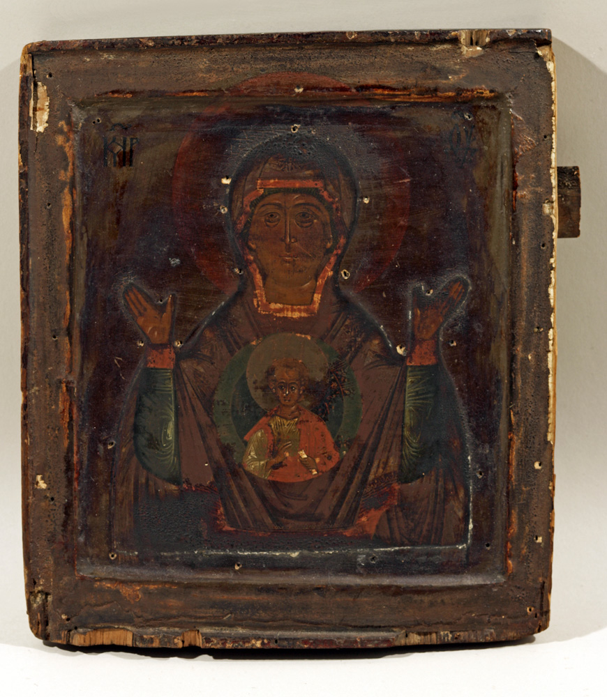 thumbnail of Mother of God of the Sign. artist: unknown. medium: Egg Tempera on Wood. date: unknown.