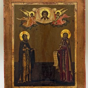 thumbnail of Saint Theodosius and Saint Paisius, artist: unknown. medium: egg tempera on wood. artist: unknown