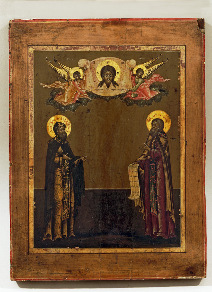 thumbnail of Saint Theodosius and Saint Paisius, artist: unknown. medium: egg tempera on wood. artist: unknown