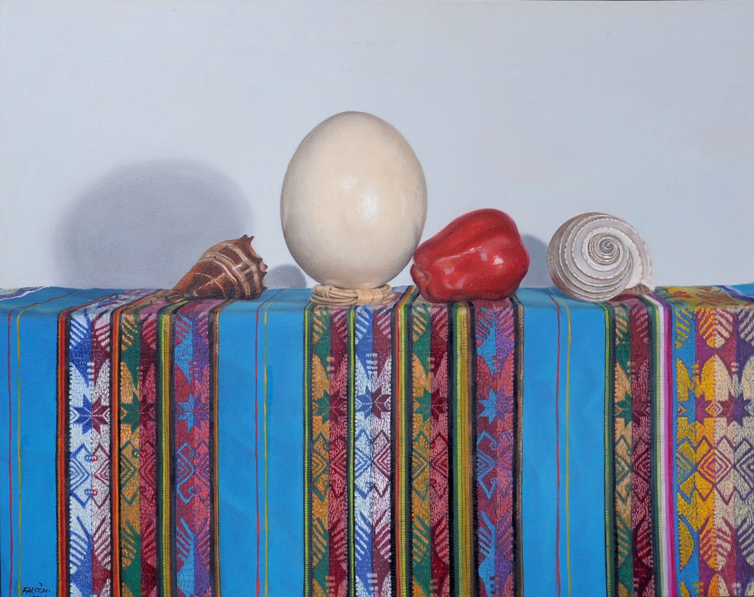 thumbnail of Untitled work by Ecuadorian artist Susana Falconi. medium: oil on canvas. Dimensions: 23 x 18 inches. date: 2006