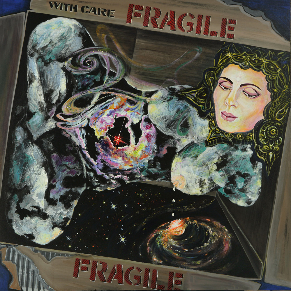 thumbnail of Fragile by russian american artist. medium: acrylic on canvas. date: 2002 to 2005. Dimensions: 36 x 36 inches