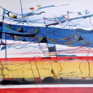 thumbnail of Untitled work by Ecuadorian artist More Humberto. medium: mixed media on canvas. Dimensions: 39.7 x 30 inches. date: 1978