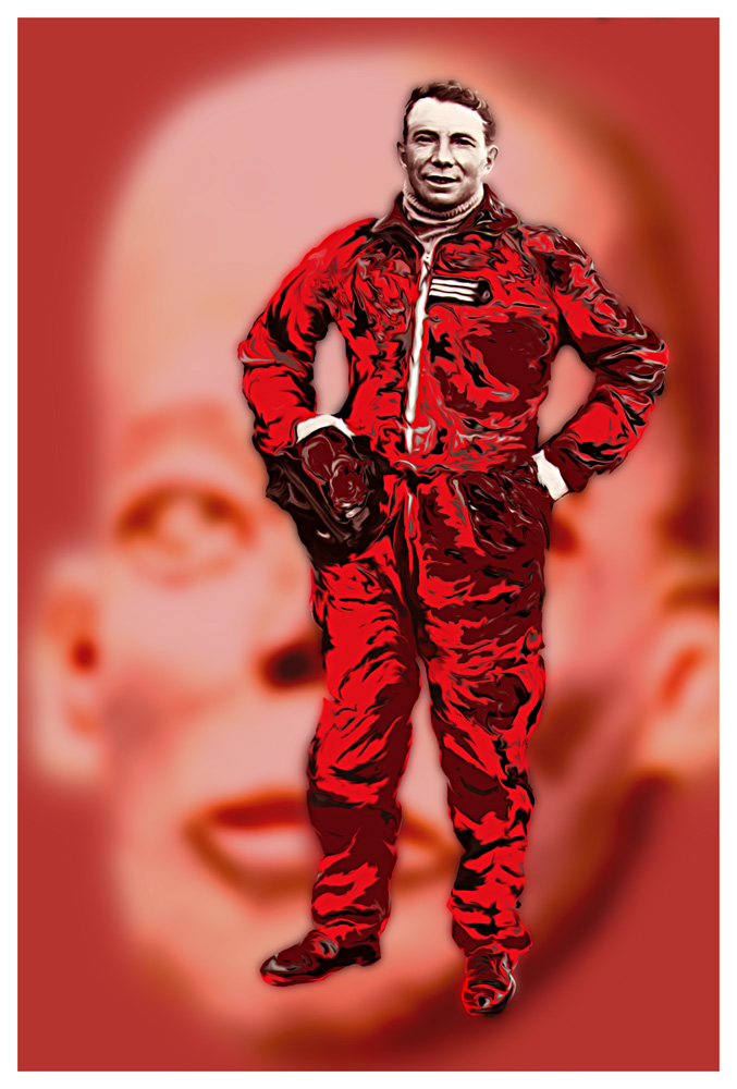 thumbnail of Captain Seigneurie, The Aviator by artist Patricia Dreyfus. medium: lamda print. date: 2009. dimensions: 55.08 x 38.88 inches 