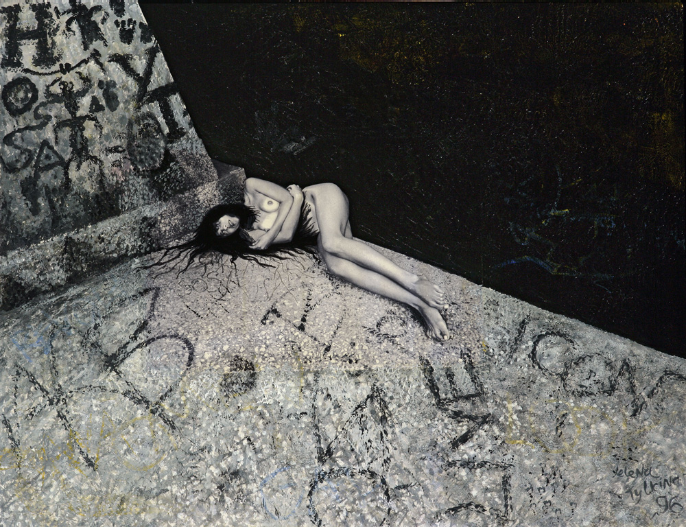 thumbnail of Lost in New York by Russian American artist Yelena Tylkina. Medium: mixed media on wood. date: 1996. dimensions: 27 x 19 x 3 inches