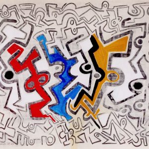 thumbnail of Untitled work by Ecuadorian artist Estuardo Maldonado. medium: Ink on paper. Dimensions: 14.5 x 20 inches. date: 1967