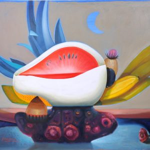 thumbnail of Untitled work by Ecuadorian artist Arturo Pastor. medium: oil on canvas. Dimensions: 30 x 34 inches. date: 2005