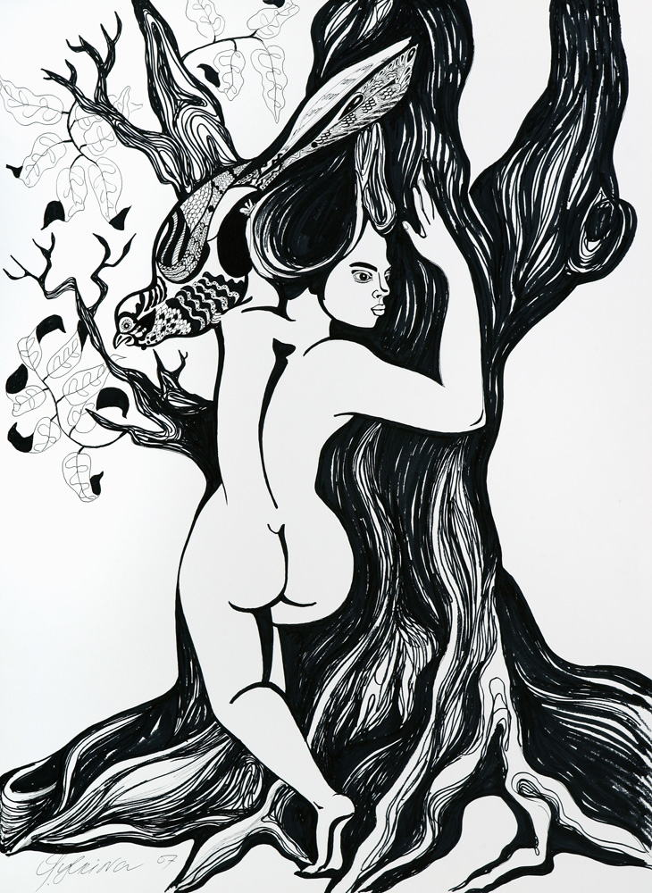 thumbnail of Primavera by russian american artist Yelena Tylkina. medium: ink on paper. date: 2007. dimensions: 22 x 30 inches