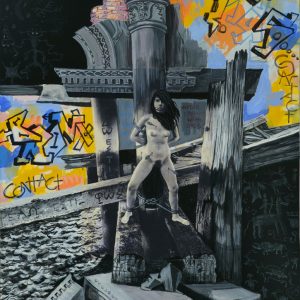 thumbnail of The Bronx by Russian American artist. medium: mixed media on wood. Date: 1997. dimensions: 27 x 19 x 3 inches
