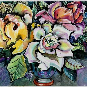 thumbnail of Three Roses by Russian American artist Yelena Tylkina. medium: watercolor on paper. date: 2000. dimensions: 31 x 42 inches.