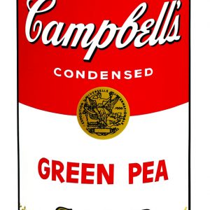 thumbnail of Green Peas Soup I by Andy Warhol from New York, U.S. medium: Screenprint in color on paper. date: 1968. dimensions: 35 x 23 inches.