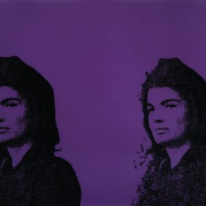 thumbnail of Jackie II by Andy Warhol from New York, U.S. medium: Screenprint in color, on paper. date: 1966. dimensions: 24 x 30 inches.