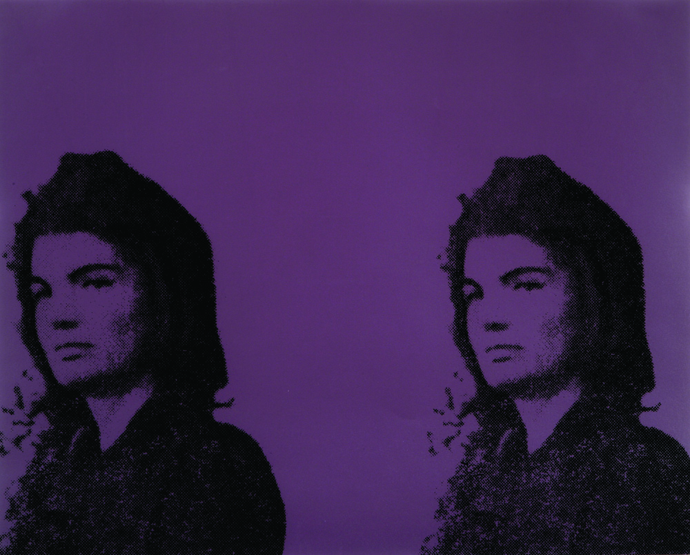 thumbnail of Jackie II by Andy Warhol from New York, U.S. medium: Screenprint in color, on paper. date: 1966. dimensions: 24 x 30 inches.