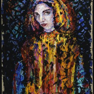 thumbnail of Woman in Yellow by Russian American artist Yelena Tylkina. medium: acrylic on cardboard. date: 1995. dimensions: 31 x 42 inches