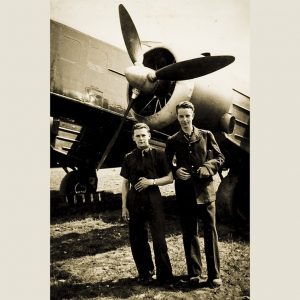 thumbnail of Two Young Pilots by artist Patricia Dreyfus. medium: c-print. date: 1942. dimensions: 12.96 x 18.84 inches