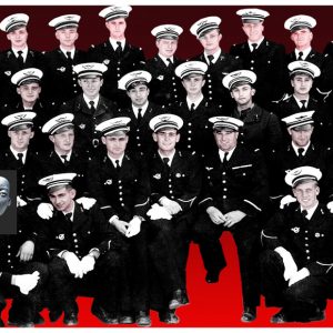 thumbnail of The Pilots, Group Picture by artist Patricia Dreyfus. medium: lamda print. date: 2009. dimensions: 49.2 x 79.92 inches