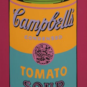thumbnail of Campbell's Soup Can (Tomato) by Andy Warhol from New York, U.S. medium: Screenprint on paper. date: 1966. dimensions: 17 x 24 inches.