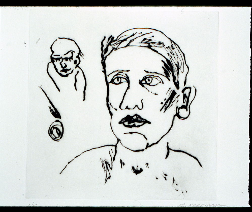 thumbnail of Faces by artist Miriam Beerman. medium: dry point. date: 2000-2001. dimensions: 15 x 15 inches