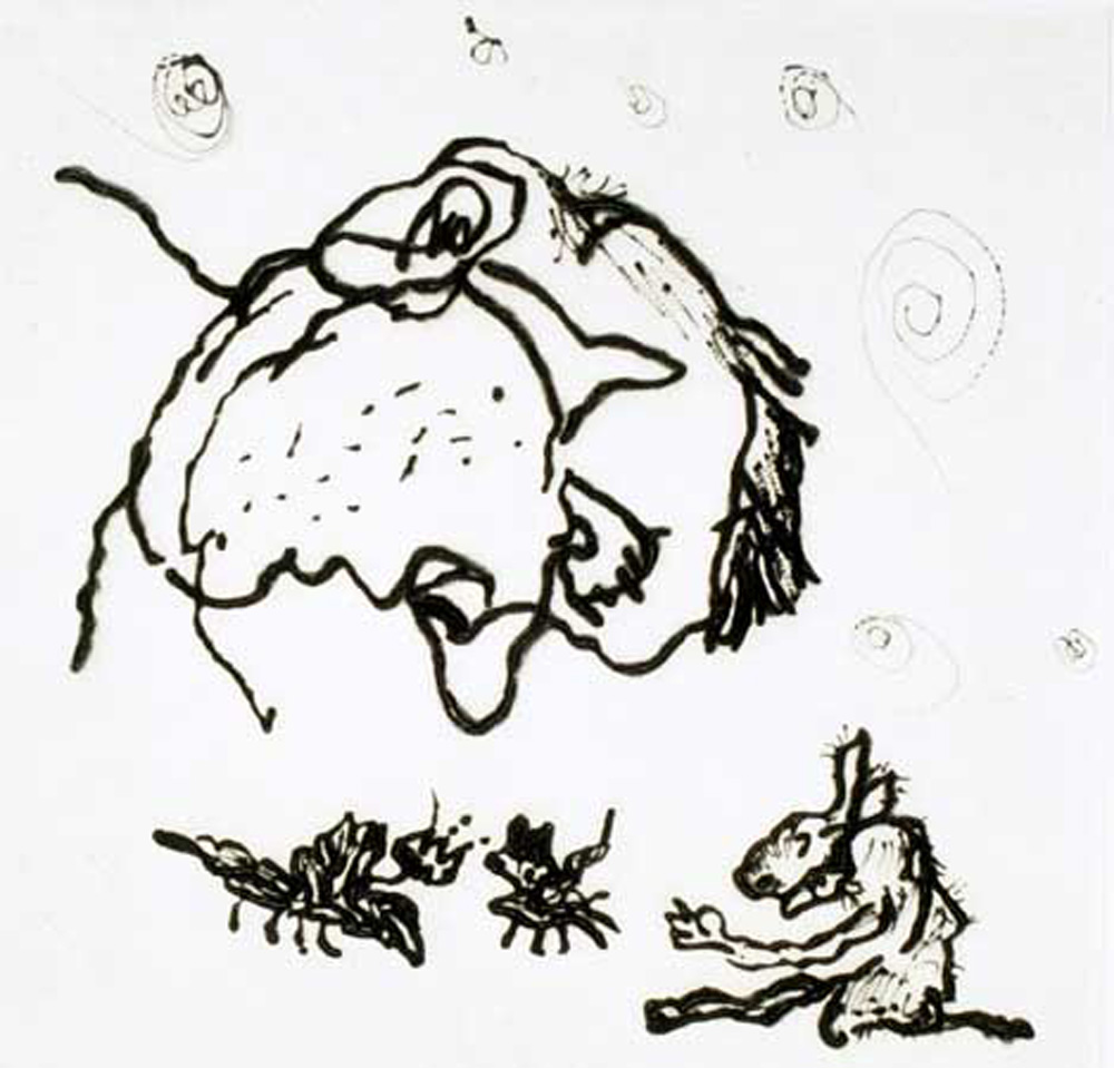 thumbnail of Faces by artist Miriam Beerman. medium: dry point. date: 2000-2001. dimensions: 15 x 15 inches