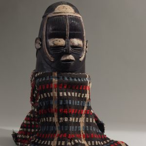 thumbnail of Helmet Mask from Igala, Nigeria. medium: wood, pigments, fabric. dimensions: unknown. date: unknown.