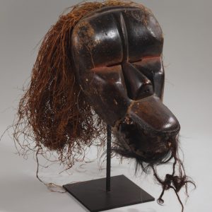 thumbnail of Monkey Mask from Dan, Ivory Coast/Liberia. medium: wood, raffia, fur, pigment. dimensions: unknown. date: unknown.