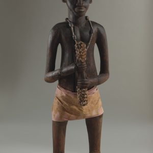 thumbnail of Commemorative Figure from Oku, Cameroon. medium: Wood, beads, fabric, cowries. dimensions: unknown. date: unknown.