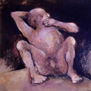 thumbnail of Existential Man by artist Miriam Beerman. medium: oil on canvas. date: 1974. dimensions: 58 x 52 inches