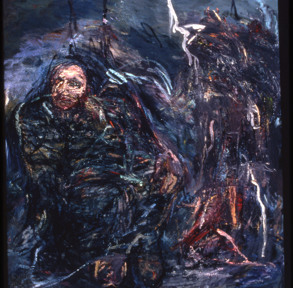 thumbnail of Ghost I by artist Miriam Beerman. medium: oil and wax on linen. date: 1993. dimensions: 83 x 76 inches
