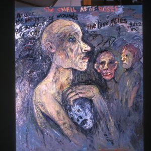 thumbnail of Lodz - We Vegetate Burdens to Ourselves by artist Miriam Beerman. medium: mixed media. date: 2002. dimensions: 58 x 58 inches