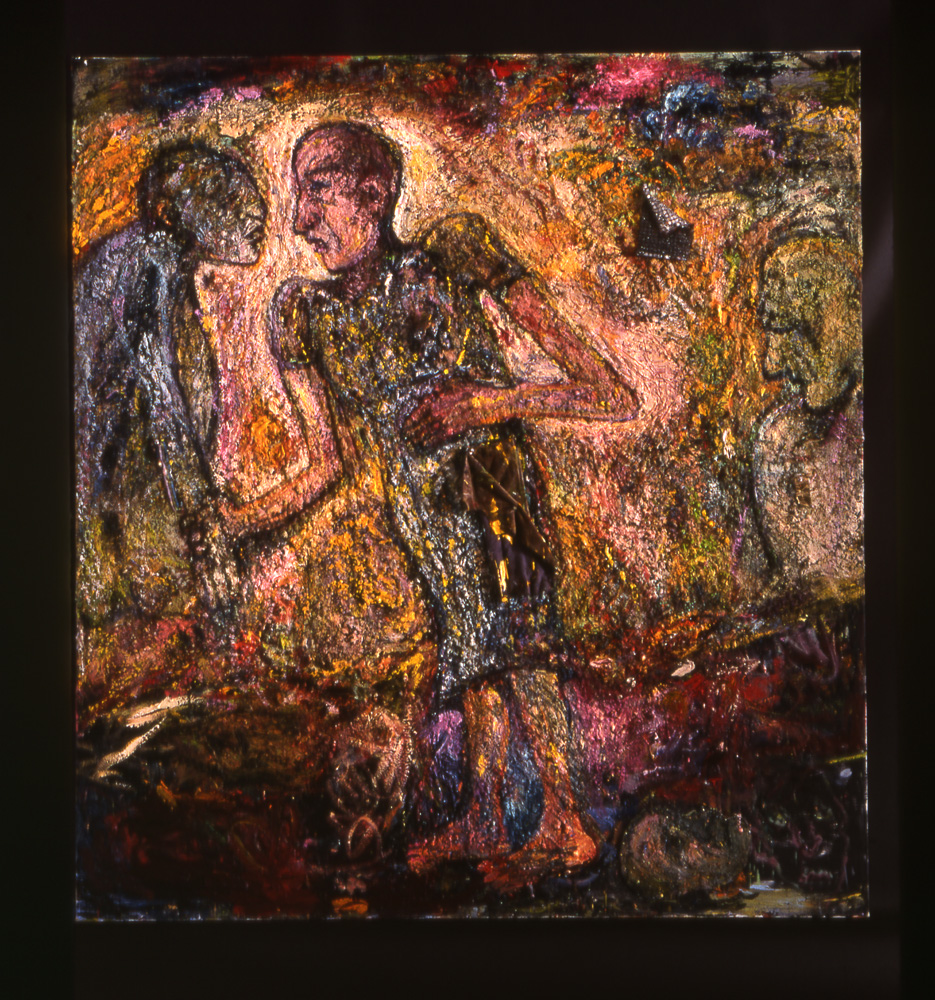 thumbnail of Flames by artist Miriam Beerman. medium: oil on canvas. date: 2005. dimensions: 70 x 76 inches