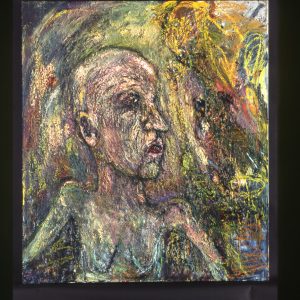 thumbnail of Shower II by artist Miriam Beerman. medium: oil and mixed media on linen. date: 1997. dimensions: 68 x 60 inches