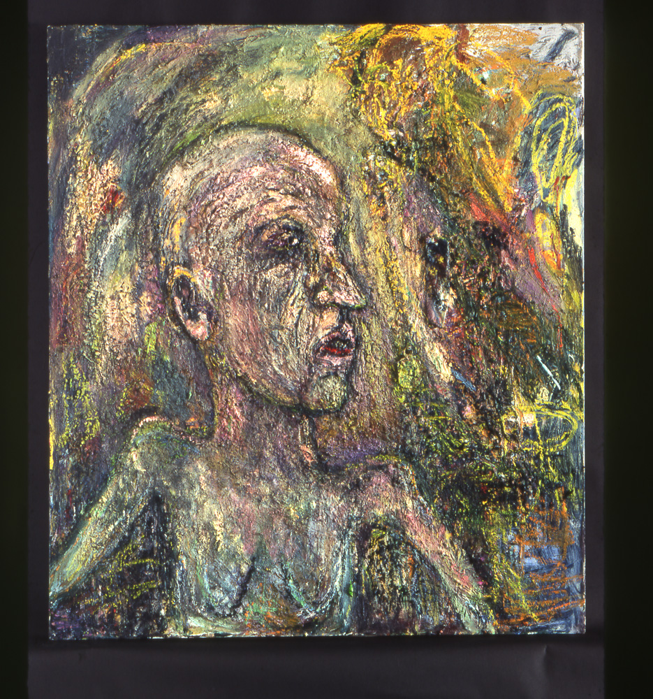 thumbnail of Shower II by artist Miriam Beerman. medium: oil and mixed media on linen. date: 1997. dimensions: 68 x 60 inches