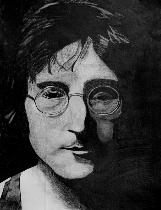 thumbnail of Portrait of John Lennon by artist Diego Robledo. Graphite on paper, 2022. 18x14 inches