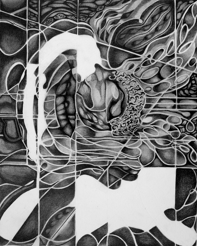 thumbnail of Complex Mind by artist Adriana Garcia de la Cruz. Graphite on paper, 2022. 16x12 inches
