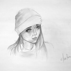 thumbnail of Portrait of Bre by artist Emmanoelle Aguilar. Graphite on paper, 2022. 18x24 inches