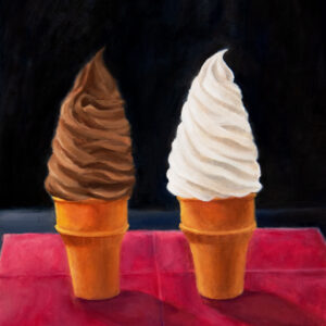 thumbnail of Two Cones by artist Sharon Whinston. Oil on canvas, 2022. 16x20 inches