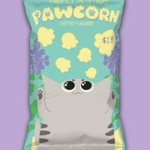 thumbnail of Pawcorn by artist Michelle Huh. Digital design, 2022. 18x24 inches