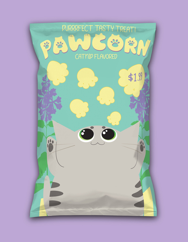 thumbnail of Pawcorn by artist Michelle Huh. Digital design, 2022. 18x24 inches