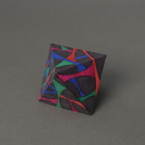 thumbnail of Untitled by artist Melissa Cardenas. Folded paper and pigment, 2022. 4x4x3 inches